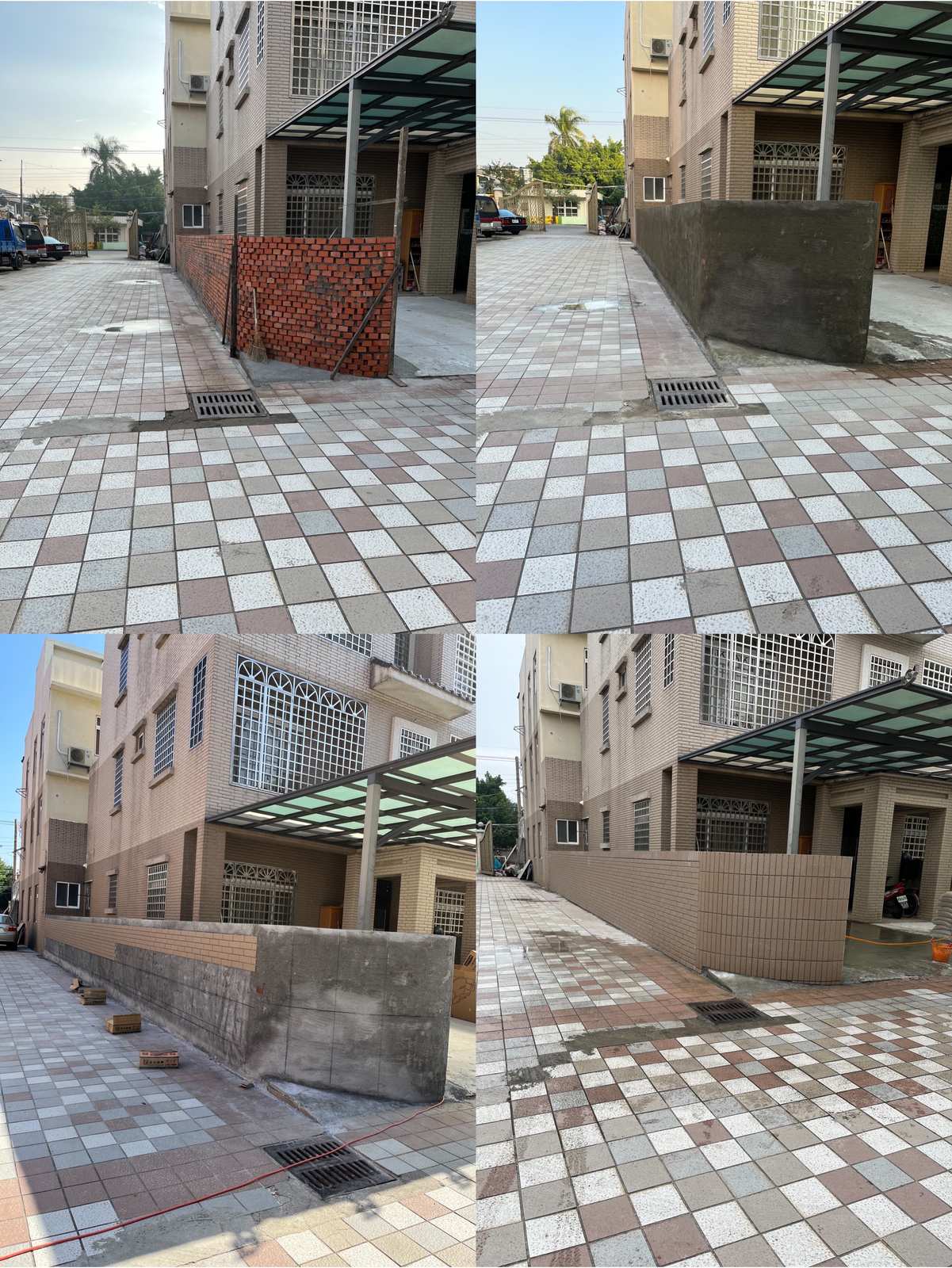 阿雄泥作圍牆砌磚新建工程前後對比